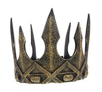 Veemoon Corona Medievale da Re in Schiuma Pu Regolabile, Copricapo Cosplay Maschile per Halloween, Teatro, Feste e Balli di Fine Anno, Corona Antica per Uomo e Ragazzo, Accessorio Costume