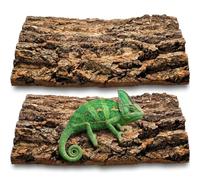 Veemoon Corteccia di sughero per terrario, piastra di sfondo per rettili, 30 x 20 cm, 2 pezzi, effetto corteccia naturale, ideale per geco barba, tartaruga, ragno, rettili come geco