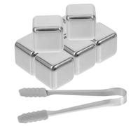 Veemoon Cubetti Di Ghiaccio in Inossidabile Per Whisky Pietre Refrigeranti Riutilizzabili e Pinze Per Cubetti Di Ghiaccio Per Raffreddare Bevande Diluirle