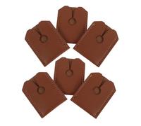 Veemoon Custodia Protettiva in Pelle Pu per Rasoio di Sicurezza da Uomo, Set da 6 Copri Testina Rasoio Marrone, Custodia da Viaggio Compatta per Protezione Lame e Trasporto Sicuro