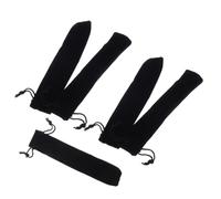 Veemoon Data [ Set 5 Pezzi Astucci Per Penna Singola in Flanella 3x16cm Coulisse Nero Custodia Portapenne Singola Per Scuola e Ufficio