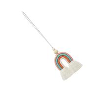 Veemoon Decorazione Auto Arcobaleno Perline di Legno e Corda di Cotone | Ciondolo per Interni, Stile Artigianale Nordico, Uso Facile, Adatto a Portachiavi e Stanza Creativa