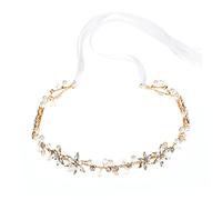 Veemoon Diadema Da Sposa in Cristallo e Perle - Copricapo Elegante Per Nozze - Accessori Per Con Strass e Fiori Fascia Decorativa Per Donna e Ragazzina Stile Raffinato e Romantico