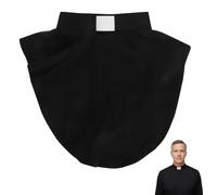 Veemoon Dickey, collare per camicia del clero, unisex, staccabile, per uomini e donne, comodo, lungo, cerimonie religiose, servizi religiosi, lavabile, per costumi, chiesa, coro, Nero