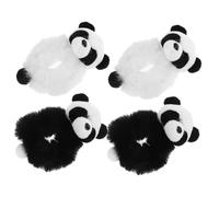 Veemoon Elastici per Chioma Peluche Panda Morbidi ed Elastici 4 Pezzi Accessori Adorabili per Chioma Donna e Bambina, per Condividere Amici