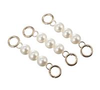 Veemoon Estensione per Catena Borsa 3 Pezzi Perle Finte Dorate, Tracolla Fai da Te Regolabile e Fibbia a Otto per Clutch, Borsette Donna e Accessori Artigianato Creativo