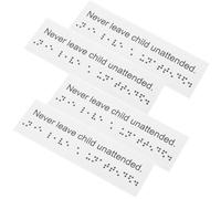 Veemoon Etichette Braille in Pvc per Non Vedenti 4 Pezzi, Segnaletica Riutilizzabile per Aree Pubbliche e Casa, Facilitano la Comunicazione