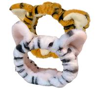 Veemoon Fasce per Chioma da Donna in Peluche Orecchie di Tigre Fascia Elastica Larga per Lavaggio Viso e Trucco Accessori per Ragazze Multiuso per Yoga e Spa Confezione da 2 Pezzi