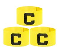 Veemoon Fascia da Capitano Calcio Junior 3 Pezzi Elastico Giallo Regolabile in Nylon Resistente per Sport di Squadra come Calcio Rugby Basket