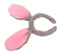 Veemoon Fascia per Chioma Orecchie da Coniglio da Donna in Peluche Grigio, Cerchietto Elastico per Costume Cosplay e Spa, Accessorio Delicato per Eventi di Pasqua, Halloween e Feste