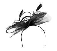 Veemoon Fascinator con Fiore e Rete Elastico Elegante per Donna Cappello Cerimonia per Tea Party Accessorio Capelli per Matrimoni e Feste Nero Leggero e Resistente