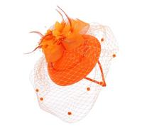 Veemoon Fascinator Vintage per Feste e Cerimonie Cappello con Clip per Accessorio per Halloween Fotografia e Tea Party Stile e Affascinante Arancione