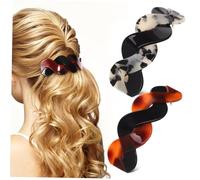 Veemoon Fermagli per Chioma Piatti e Clip a Scatto 2 Pezzi per Chioma Spessa Mollette Metà su Metà Giù Design Retrò Francese per Acconciature Mezzo Raccolte e Codini