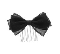 Veemoon Fermaglio Pettine Laterale con Fiocco Nero per Ragazze Accessorio e Multifunzionale Pettine Decorativo Affidabile per Acconciature Giovanili