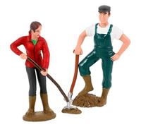 Veemoon Figurine Contadini in Miniatura 2 Pezzi, Modelli di Simulazione Agricoltori in Plastica per Decorazioni Paesaggistiche, Ornamentali per Tavolo da Sabbia e Ambienti Studio