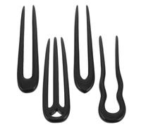 Veemoon Forcine per Chioma in Legno di Ebano a Forma di U Antiscivolo, Set da 4 Forcine Vintage Retrò per Acconciature, Accessori Decorativi Eleganti per Matrimoni, Balli e Uso