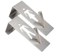 Veemoon Ganci per Porte in Acciaio Inox senza Perforazione, Set da 1 Paio Adesivo Resistente, Appendini Multifunzionali per Cucina, Bagno e Camera da Letto, Salvaspazio e Facili