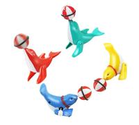 Veemoon Giocattoli a Carica a Forma di Foca 4 Pezzi, Giocattolo a Orologeria Senza Batterie, Sicuro e Morbido, per Gioco e Decorazione da Bagno, Stimola Coordinazione e Colore Casuale