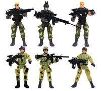 Veemoon Giocattoli Forze Speciali 6 Pezzi in Plastica Parti Staccabili, Set Interattivo di Personaggi Militari e Ragazzi, Gioco Educativo di Battaglia per Momenti Genitore-figlio