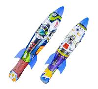 Veemoon Giocattoli Gonfiabili a Razzo da Esterno 2 Pezzi Pellicola di Alluminio, Giocattoli Volanti a Lancio Manuale, Giochi Sportivi All’aperto per Feste e Attività Ricreative