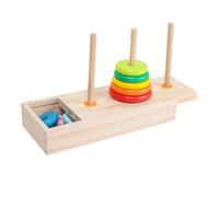 Veemoon Giocattolo Impilabile in Legno per Piccoli, Torre ad Anelli Arcobaleno a 10 Livelli, Stimola Capacità Cognitive e Sviluppo Motorio Fine, per Apprendimento Precoce e Gioco