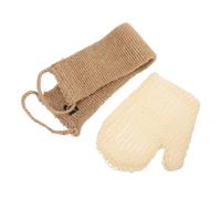 Veemoon Guanto Esfoliante per Corpo e Scrubber per Lavaggio della Schiena, Set da 2 Pezzi Asciugamano lungo 60x11 Cm, Rimuove Sebo e Impurità, Adatto per Bagno e Doccia per Adulti