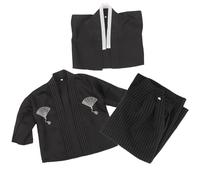 Veemoon Kimono Tradizionale Giapponese per Ragazzo 130cm Traspirante Nero per Eventi Cosplay e Spettacoli Estivi