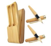 Veemoon Kit di Penne Stilografiche in Bambù con Custodia Penna Multifunzione Vintage per Scrivere e Firmare come Penna da Regalo da Viaggio per Uso Ufficio e Scuola