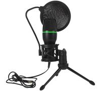 Veemoon Kit Microfono Condensatore Gaming USB per Pc, Nero | Supporto a Treppiede, Cavo Dati Incluso, Montaggio Antivibrazione, per Voce Chiara e Meno Rumore Colore Casuale