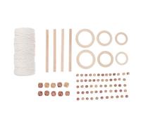 Veemoon Kit per Realizzazione Arazzi Macramè Cerchio in Legno e Corda Lunga, Materiale Facile da Usare per Principianti, per Porta Vasi da Appendere e Decorazioni Bohemien