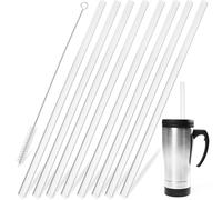 Veemoon Lunghe per Bevande Calde e Fredde Set 8 in Silicone Riutilizzabili con Spazzola per Pulizia, Tagliabili Accessori Cucina Ecologici Adatte per Bicchieri e Brocche