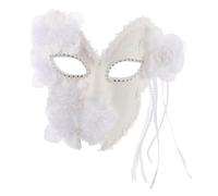 Veemoon Maschera da ballo veneziana maschera in maschera maschere mascherate per le donne Maschere di carnevale maschere del martedì grasso maschera da sposa principessa plastica bianca