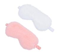 Veemoon Maschera per Dormire in Peluche Lavabile 2 Pezzi Benda per Occhi Morbida Elastico Blocca Luce per Sonno Profondo per Viaggi Casa e Relax