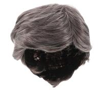 Veemoon Men's Short Grey Wig Heat Resistant Synthetic Hairpiece For Halloween Cosplay And Everyday Wear Comfortable Breathable Fit Natural Look