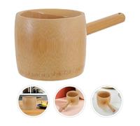 Veemoon Mestolo di bambù: mestolo in legno per acqua da 350 ml - Paletta da bagno giapponese - Utensile da cucina per giardino, bagno, cibo per animali domestici, irrigazione all'aperto