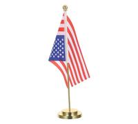 Veemoon Mini Bandierine Americane Scrivania con Base Ferro per Decorazione Ufficio e Casa per Celebrazioni Patriottiche Design Compatto e Stabile