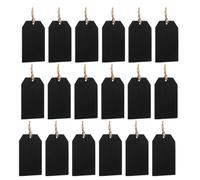 Veemoon Mini Etichette Lavagna Doppia Faccia in Legno di Bosso con Cordino, 32 Pezzi Cancellabili e Riutilizzabili per Bottiglie, Matrimoni e Decorazioni Casa