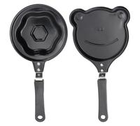 Veemoon Mini Padella Antiaderente per Frittata e Pancake 2 Pezzi, Padella Sagomata per Colazione Forme Cartoon, Adatta per Muffin e Panini, Facile da Usare in Cucina Stile Stile Casuale