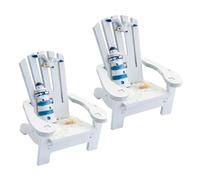 Veemoon Mini Sedia da Spiaggia Decorativa in Legno Stile Mediterraneo, Set 2 Pezzi per Casa delle Bambole, Ornamenti e Mobili in Miniatura per Arredamento Tematico Nautico