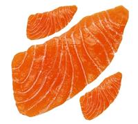 Veemoon Modelli di Salmone Finto 3 Pezzi in Pvc Realistici, Accessori Scenici per Decorazioni Domestiche e Fotografia, Filetti di Salmone Simulati per Esposizioni e Allestimenti