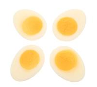 Veemoon Modelli di Uova Sode Artificiali in Pvc, Oggetti di Scena per Cucina e Fotografia, Set da 4 Pezzi, Decorazioni Fai da Te e Didattica