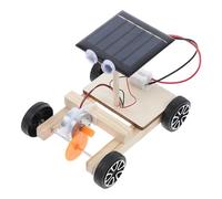 Veemoon Modello di auto fai da te montato a energia solare, per esperimenti educativi e gadget, kit di costruzione in legno per bambini, fai da te