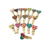 Veemoon Mollette per Foto in Legno a Forma di Cuore, Set 40 Pezzi Clip Artigianali per Decorazioni Casa, Ufficio e Feste, Morsetti Naturali per Promemoria e Fotogrammi Stile Stile Casuale