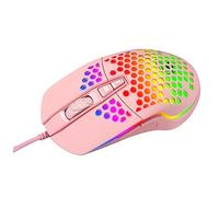 Veemoon Mouse da Gioco Cablato 6 Tasti in Plastica Rosa Design Hollow-out