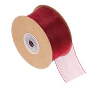 Veemoon Nastro Organza Trasparente 38mm 20m per Fiocchi Decorativi | Tessuto Chiffon Morbido e Lucido, Design Doppio Lato, Adatto a Feste e Copricapo