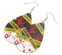 Veemoon Orecchini da Donna di Halloween in Acrilico Decorazione Scena del Crimine a Tema Sangue, Ciondoli Pendenti Resistenti in Ferro e Acrilico, Accessori per Feste e Serate a Tema