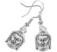 Veemoon Orecchini Pendenti Donna Buddha in Lega di Zinco Anticato, Gioielli Leggeri Design Elaborato per Eventi e Cerimonie, Accessorio Originale Raffinato