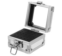 Veemoon Organizer per Nail Drill Bits in Alluminio Trasparente Antipolvere Scatola Resistente per Manicure Art Custodia Porta Accessori Unghie per Salone Femminile