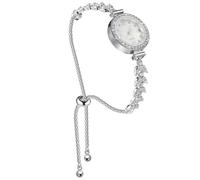 Veemoon Orologio da Donna al Quarzo Bracciale in Cristallo e Strass Scintillanti Tema Sirena Argento per Polsi Sottili Eventi Eleganti