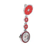 Veemoon Orologio da tasca per orologio toracico piccolo assistenza infermieristica orologi da donna orologio sospeso orologi infermieristici per infermieri lega rosso